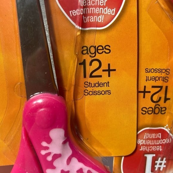 3 Fiskars Pink Comfort Grip Pointed Scissors - Picture 4 of 13